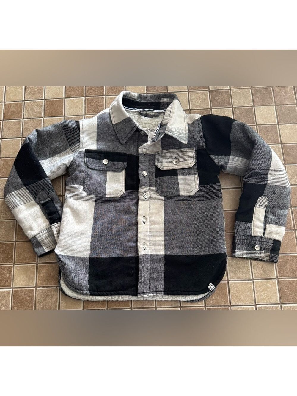 Sovereign Code Black and Gray Button Down Shirt with Rugged Plaid Design
